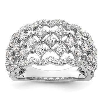 14k White Gold 1 carat Lab Grown Diamond VS/SI+ G+ Complete Fashion Ring