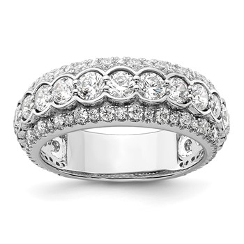 14k White Gold 2 carat Lab Grown Diamond VS/SI+ G+ Complete Fashion Ring
