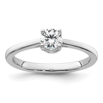 10k White Gold 1 carat Lab Grown Diamond VS/SI+ G+ Complete Engagement Ring