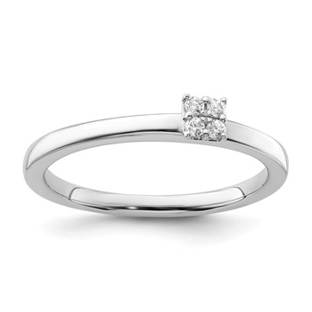 Two Promises 14k White Gold 1/20 carat Lab Grown Diamond VS/SI+ G+ Complete Promise Band