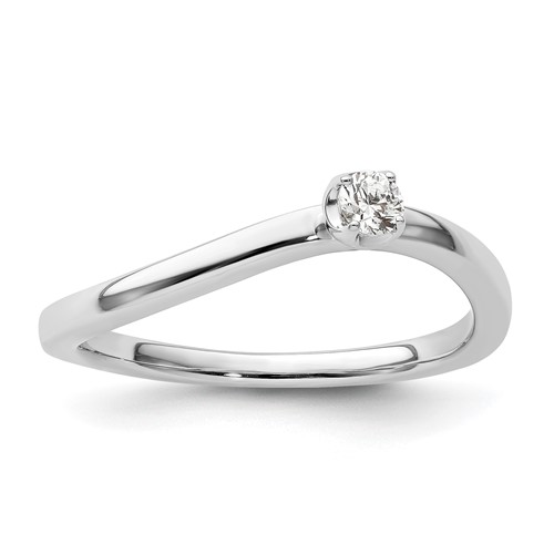 14k White Gold 1/10 ct Lab Grown Diamond VS/SI+ G+ Complete Promise Band