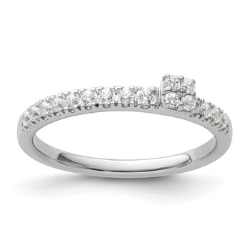 Two Promises 14k White Gold 1/4 carat Lab Grown Diamond VS/SI+ G+ Complete Promise Band