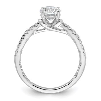 14k White Gold Semi-mount Diamond Round Center Engagement Ring — alternate view