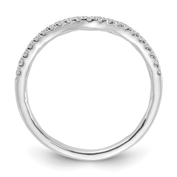 14k White Gold 1/6 carat Lab Grown Diamond VS+ F+ Complete Contoured Wedding Band — alternate view