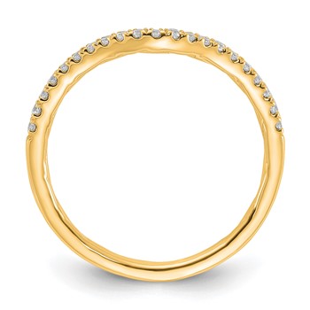 14k 1/6 carat Lab Grown Diamond VS+ F+ Complete Contoured Wedding Band — alternate view
