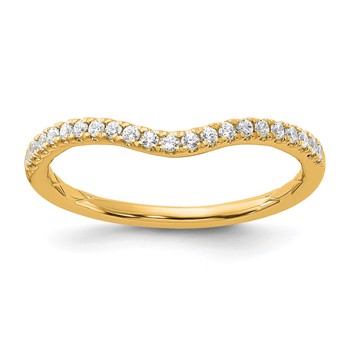 14k 1/6 carat Lab Grown Diamond VS+ F+ Complete Contoured Wedding Band