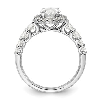 14k White Gold 7/8 carat Lab Grown Diamond VS/SI+ G+ 1 carat Center Oval Semi Mount Engagement Ring — alternate view