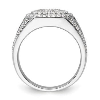 IBGoodman 14k White Gold 1 1/8 carat Lab Grown Diamond VS/SI+ G+ Side Design Men's Ring — alternate view