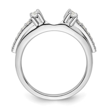 14k White Gold 1/2 carat Lab Grown Diamond VS/SI+ G+ Complete Ring Wrap — alternate view