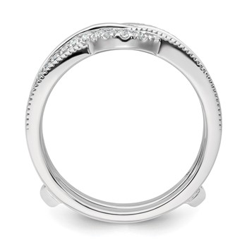 14k White Gold 1/3 carat Lab Grown Diamond VS/SI+ G+ Complete Twisted Ring Guard — alternate view