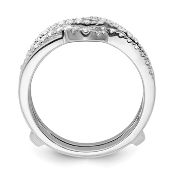 14K White Gold Diamond Ring Guard — alternate view