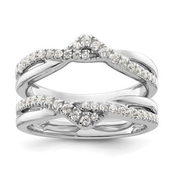 14K White Gold Diamond Ring Guard