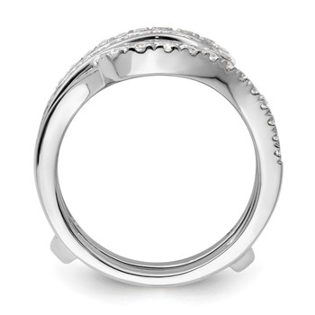 14k White Gold 1 1/5 carat Lab Grown Diamond VS/SI+ G+ Complete Double Row Ring Guard — alternate view