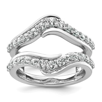 14k White Gold 1 carat Lab Grown Diamond VS+ F+ Complete Ring Guard