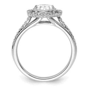 True Origin 14K White Gold 1/3 carat Lab Grown Diamond VS+ F+ Semi-Mount Oval Halo Engagement Ring — alternate view