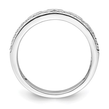 14K White Gold Polished 1/6 carat Diamond Double Band Creek Key Band — alternate view