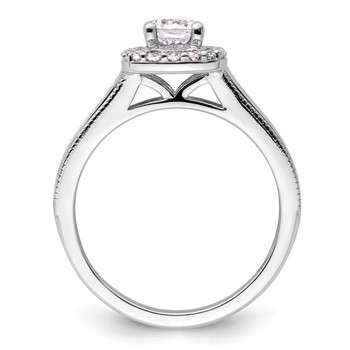14k White Gold 1 carat Lab Grown Diamond VS/SI+ G+ Round Complete Halo Engagement Ring — alternate view