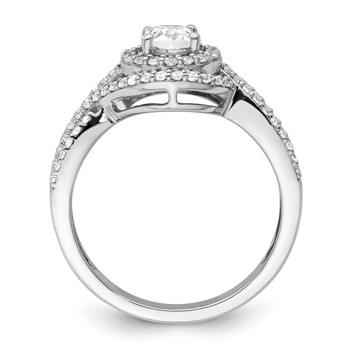 14k White Gold 1 carat Lab Grown Diamond VS/SI+ G+ Round Complete Bypass Engagement Ring — alternate view