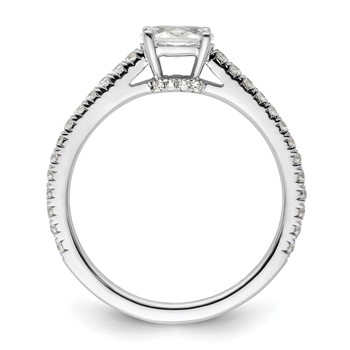 14k White Gold 3/4 carat Lab Grown Diamond VS/SI+ G+ East-West Oval Complete Engagement Ring — alternate view