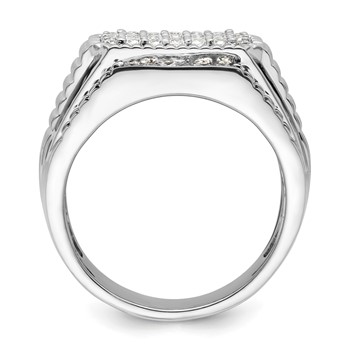 IBGoodman 14k White Gold 7/8 carat Lab Grown Diamond VS/SI+ G+ Men's Ring — alternate view