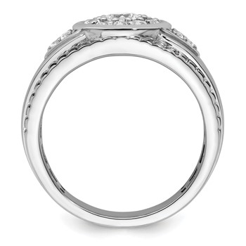 IBGoodman 14k White Gold 1 carat Lab Grown Diamond VS/SI+ G+ Complete Men's Cluster Ring — alternate view