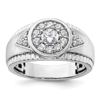 IBGoodman 14k White Gold 1 carat Lab Grown Diamond VS/SI+ G+ Complete Men's Cluster Ring