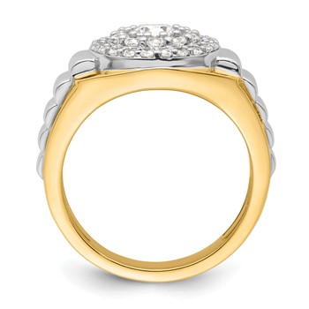 IBGoodman 14k Two-Tone 1 1/4 carat Lab Grown Diamond VS/SI+ G+ Complete Cluster Men's Ring — alternate view