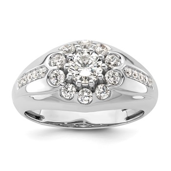 IBGoodman 14k White Gold 1 1/2 carat Lab Grown Diamond VS/SI+ G+ Complete Men's Ring