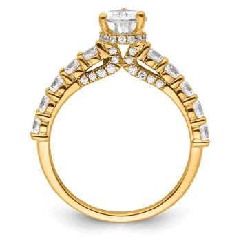 14k 2 carat Certified Lab Grown Diamond VS/SI+ G+ Pear Complete Engagement Ring — alternate view