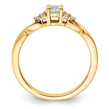 14k 1/3 carat Lab Grown Diamond VS/SI+ G+ Round Complete Halo Engagement Ring — alternate view