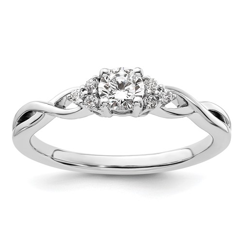 10kw 1/3ct Lab Grown Diamond VS/SI+ G+ Round Comp Halo Eng Ring
