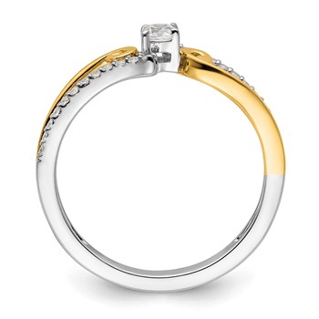 14k Two-tone ByPass Round Complete Diamond Promise/Engagement Ring — alternate view