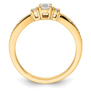 10k 1/3 carat Lab Grown Diamond VS/SI+ G+ Complete Petite Engagement Ring — alternate view