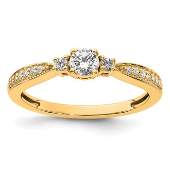 10k 1/3 carat Lab Grown Diamond VS/SI+ G+ Complete Petite Engagement Ring