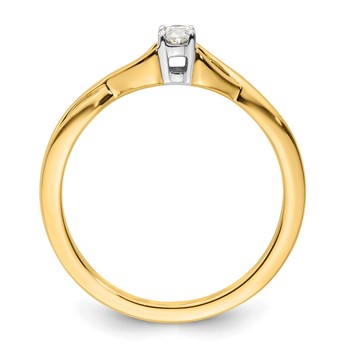 14k Two-tone Oval Complete Diamond Promise/Engagement Ring — alternate view