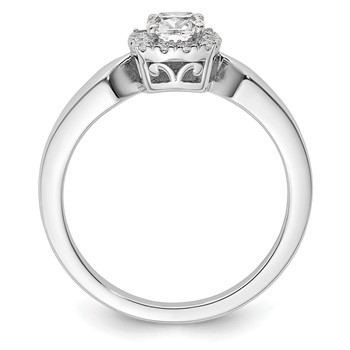 14k White Gold Semi-mount Diamond Princess Halo Engagement Ring — alternate view