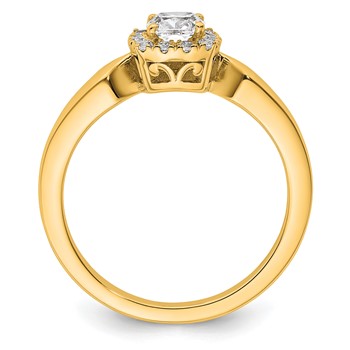 14k Semi-mount Diamond Princess Halo Engagement Ring — alternate view