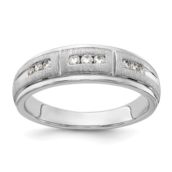 IBGoodman 10k White Gold 1/5 carat Lab Grown Diamond VS/SI+ G+ Complete Men's Ring