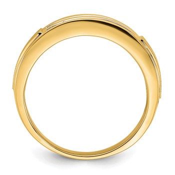 IBGoodman 10k 1/5 carat Lab Grown Diamond VS/SI+ G+ Complete Double Row Men's Ring — alternate view