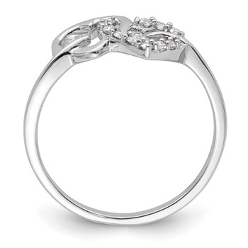 14k White Gold 1/8 carat Lab Grown Diamond VS/SI+ G+ Complete Double Heart Ring — alternate view