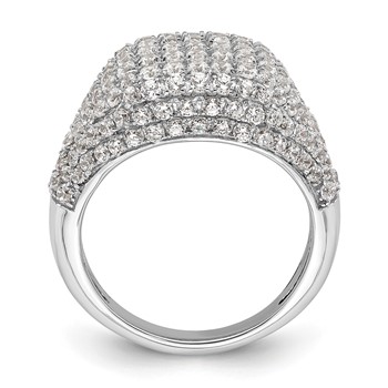 14k White Gold 2 1/4 carat Lab Grown Diamond VS/SI+ G+ Complete Cluster Fashion Ring — alternate view
