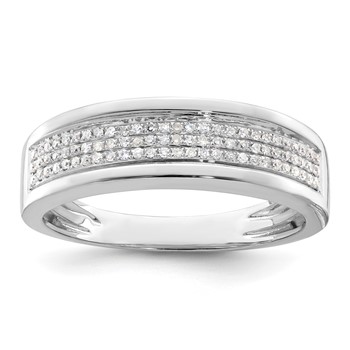 IBGoodman 14k White Gold 1/4 carat Lab Grown Diamond VS/SI+ G+ Complete Men's Band