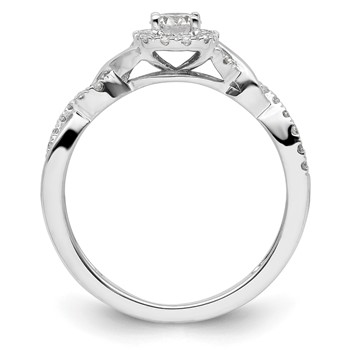 14k White Gold 1/2 carat Lab Grown Diamond VS/SI+ G+ Round Complete Bypass Engagement Ring — alternate view