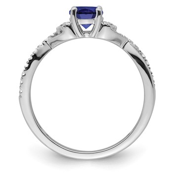 10kw Created Sapphire & Lab Grown VS/SI+ G+ Dia Promise Ring — alternate view