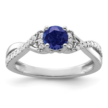 10kw Created Sapphire & Lab Grown VS/SI+ G+ Dia Promise Ring