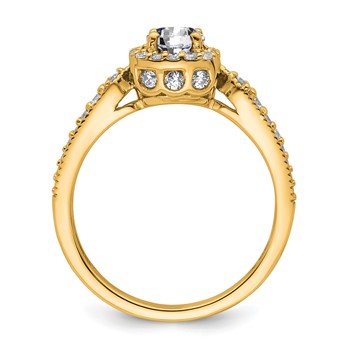 14k Semi-mount Diamond Halo Round Center Engagement Ring — alternate view