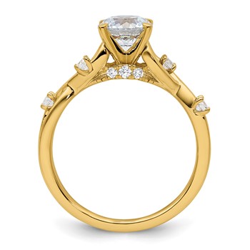 14k Diamond Criss-Cross Semi-Mount Engagement Ring — alternate view