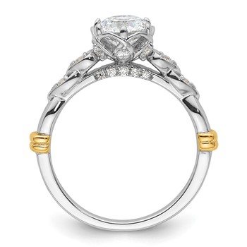 14k Two-tone Diamond Semi-Mount Engagement Ring — alternate view