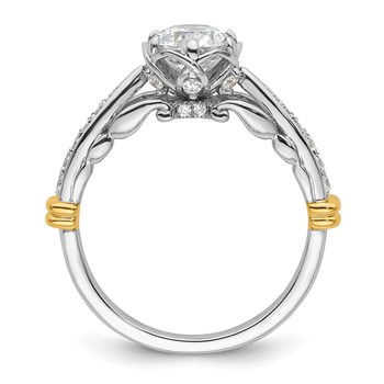 14k Two-tone Diamond Semi-Mount Engagement Ring — alternate view