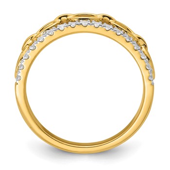 True Origin 14K Two-tone 1/3 carat Lab Grown Diamond VS+ F+ Complete Band — alternate view